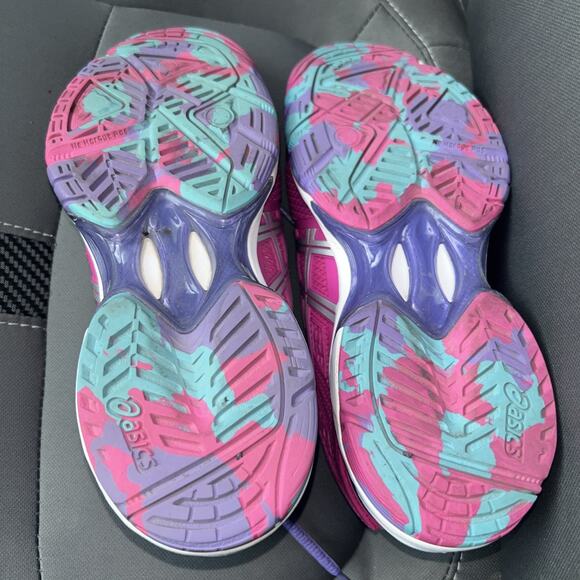 Asics GEL Solution Speed Pink Blue Silver Running Shoes Women's Size 5, E450J - Picture 4 of 6